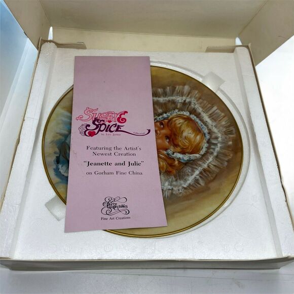 Collector Plate Vtg Gorham Multicolor Jeanette And Julie Sugar Spice Collection - Picture 4 of 14